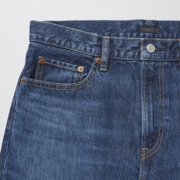 Uniqlo Regular Fit Denim Jean Pants, Dark Blue, Size 34 - Picture 3 of 13